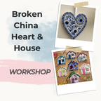 Sip and Stick | Broken China Heart and House Mosaic Workshop