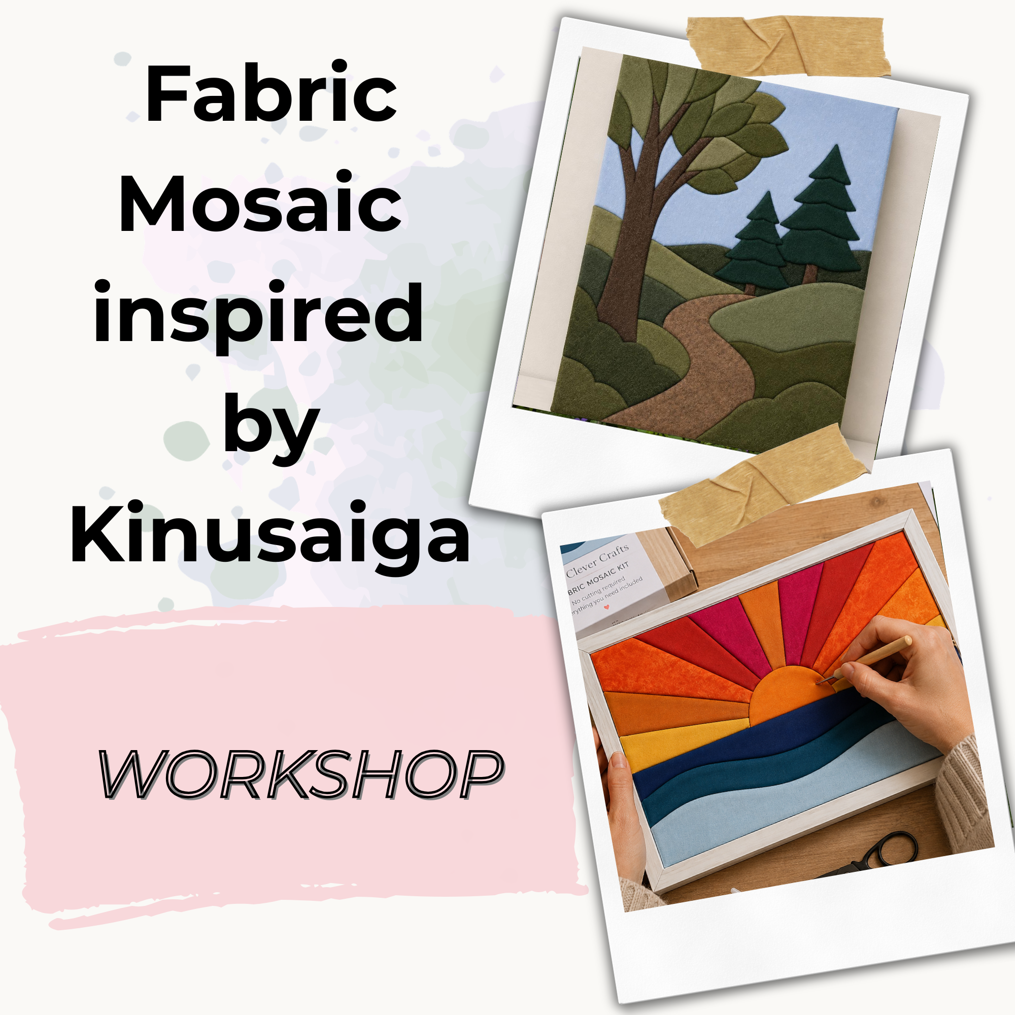 Fabric Mosaic Workshop inspired by the Japanese art of Kinusaiga