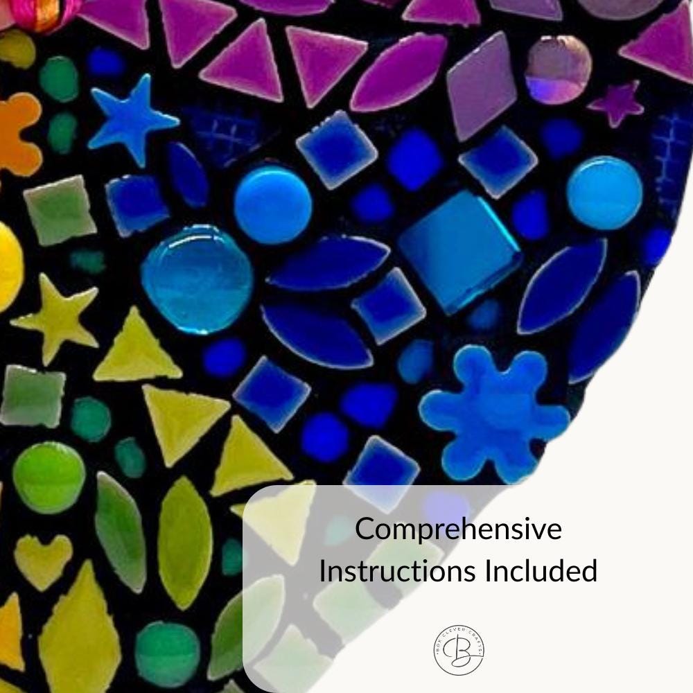 Rainbow Mosaic Heart Kit – Beginner Friendly DIY Craft Box