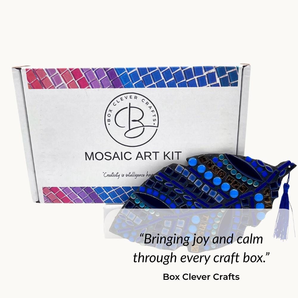 Blue Mosaic Feather Kit – Wall Hanging DIY Craft