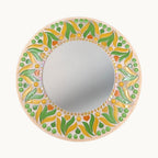 Mandala Mosaic Mirror Kit - Yellow Tulip – 30cm Geometric Craft Project (No Cutting)