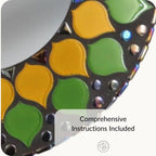 Sunflower Mosaic Mirror Kit – 20cm Geometric Craft Project (No Cutting)