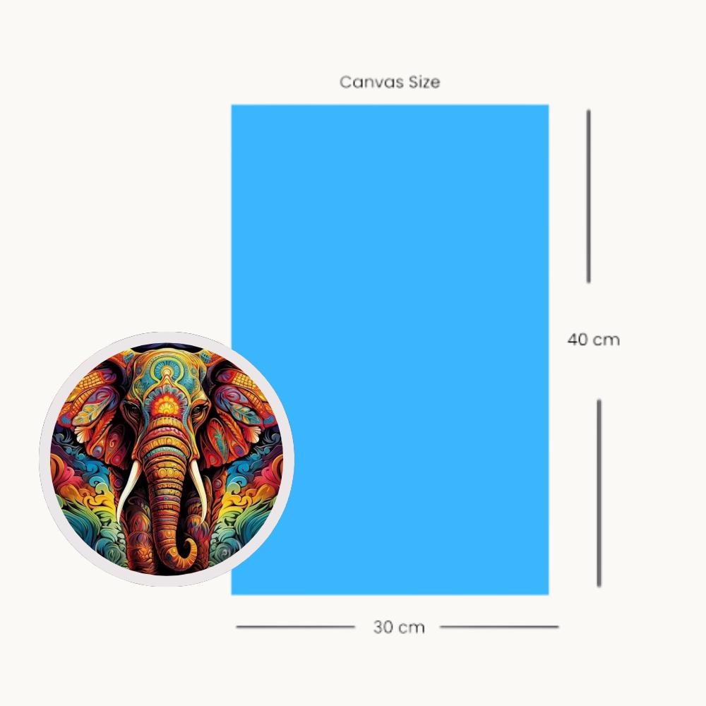 Colourful Indian Elephant Diamond Art Kit – 30x40cm Beginner Craft (Diamond Painting)