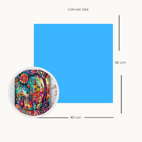 Colourful Enchanted Village Diamond Art Kit – 30x30cm Beginner Craft