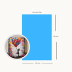 Colourful Girl with Balloons Diamond Art Kit – 30x40cm Beginner Craft (Adhesive Canvas)
