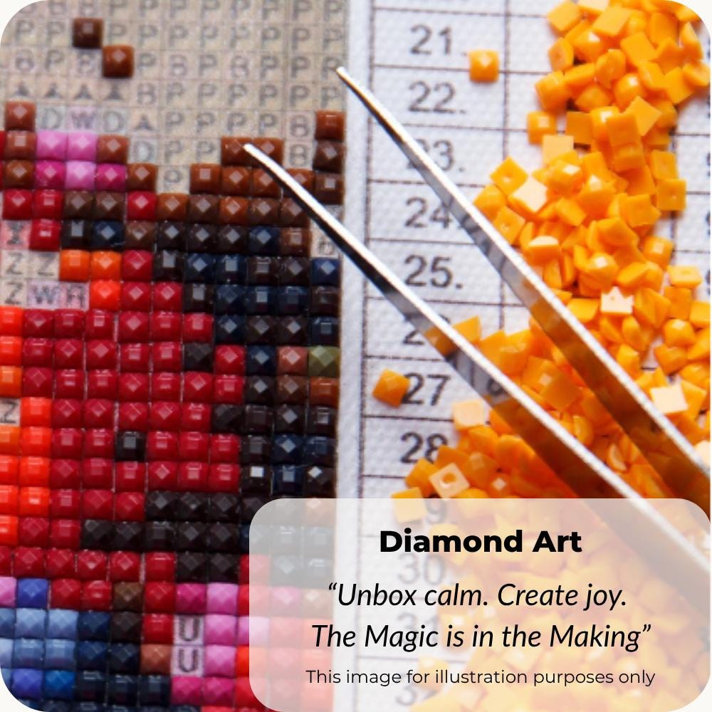 Mad Hatter Diamond Art Kit – Colourful Alice Inspired DIY Craft (30 x 40 cm)