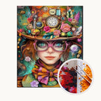 Mad Hatter Diamond Art Kit – Colourful Alice Inspired DIY Craft (30 x 40 cm)