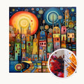 Colourful Enchanted City Diamond Art Kit – 20x20cm Beginner Craft (Diamond Painting)