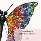 Large Garden Mosaic Monarch Butterfly Kit – Rainbow Colours, Includes Stake