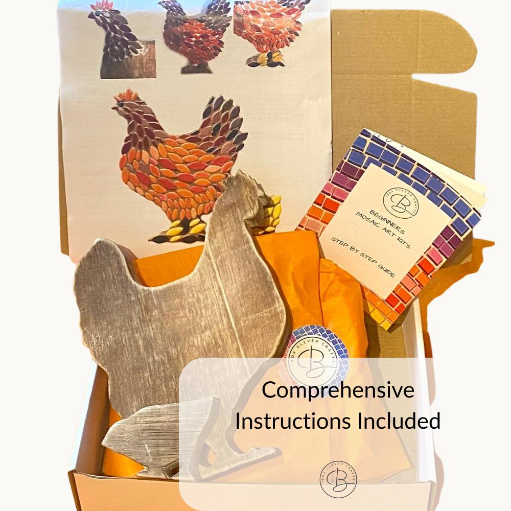 Mosaic Hen and Chick Kit – Freestanding Kitchen Ornament, Beginner Craft