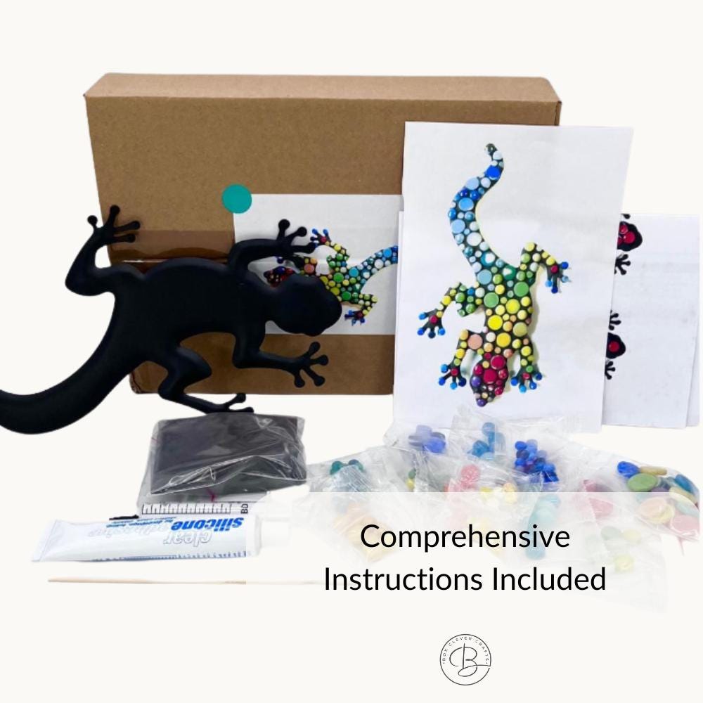 Spotty Gecko Mosaic Craft Kit – Beginner-Friendly, No Cutting Required, Outdoor Display