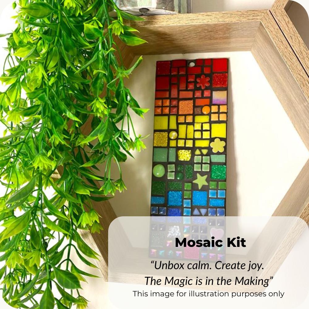 Rainbow Mosaic Wall Plaque Kit – Beginner Craft Project, Includes Tiles & Instructions