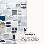 White and Silver Mosaic Wall Plaque Kit – Handmade Beginner Art