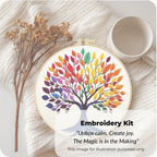 Colourful Tree of Life Embroidery Kit – Beginner Craft Project for Relaxation