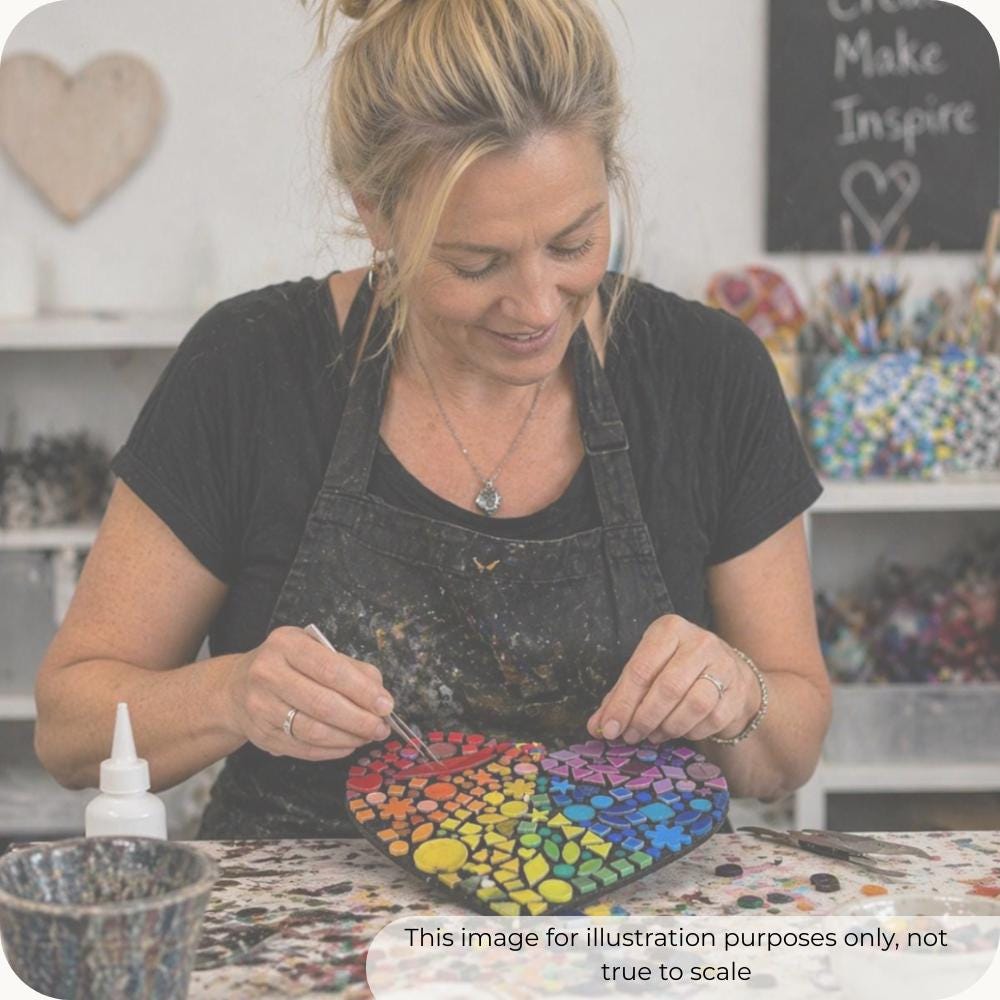 Rainbow Mosaic Heart Kit – Beginner Friendly DIY Craft Box