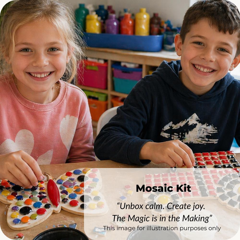 Rainbow Butterfly Mosaic Craft Kit for Kids – Ceramic Tile Art Activity