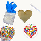 Rainbow Heart Mosaic Craft Kit for Kids – Ceramic Tile Art Activity
