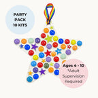BUNDLE: Kids Rainbow Star Mosaic Kit – Craft Activity for Parties, Ages 4-10 (10 Kits)