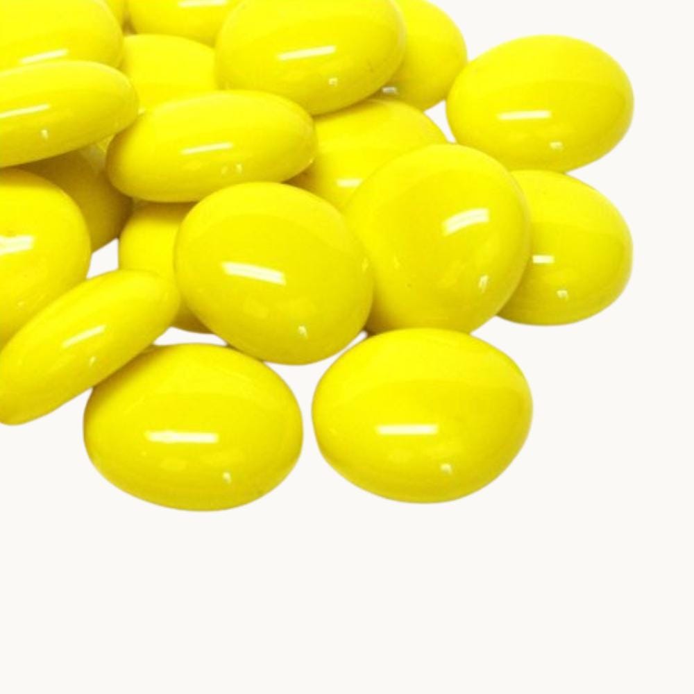 Standard Glass Pebbles – Mosaic Gems / Nuggets (17–20mm) Red | Orange | Yellow | Kiwi | Turquoise | Plum