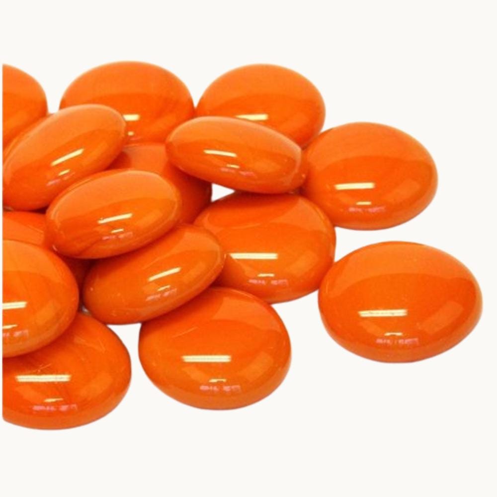 Orange Standard Glass Pebbles – Mosaic Gems / Nuggets (17–20mm)