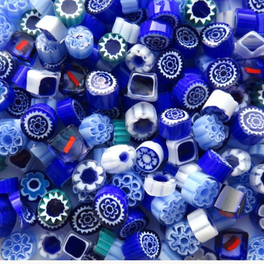 Millefiori Glass Mosaic Pieces – Murano Transparent Mix (4–10mm) Venetian Supplies 25g