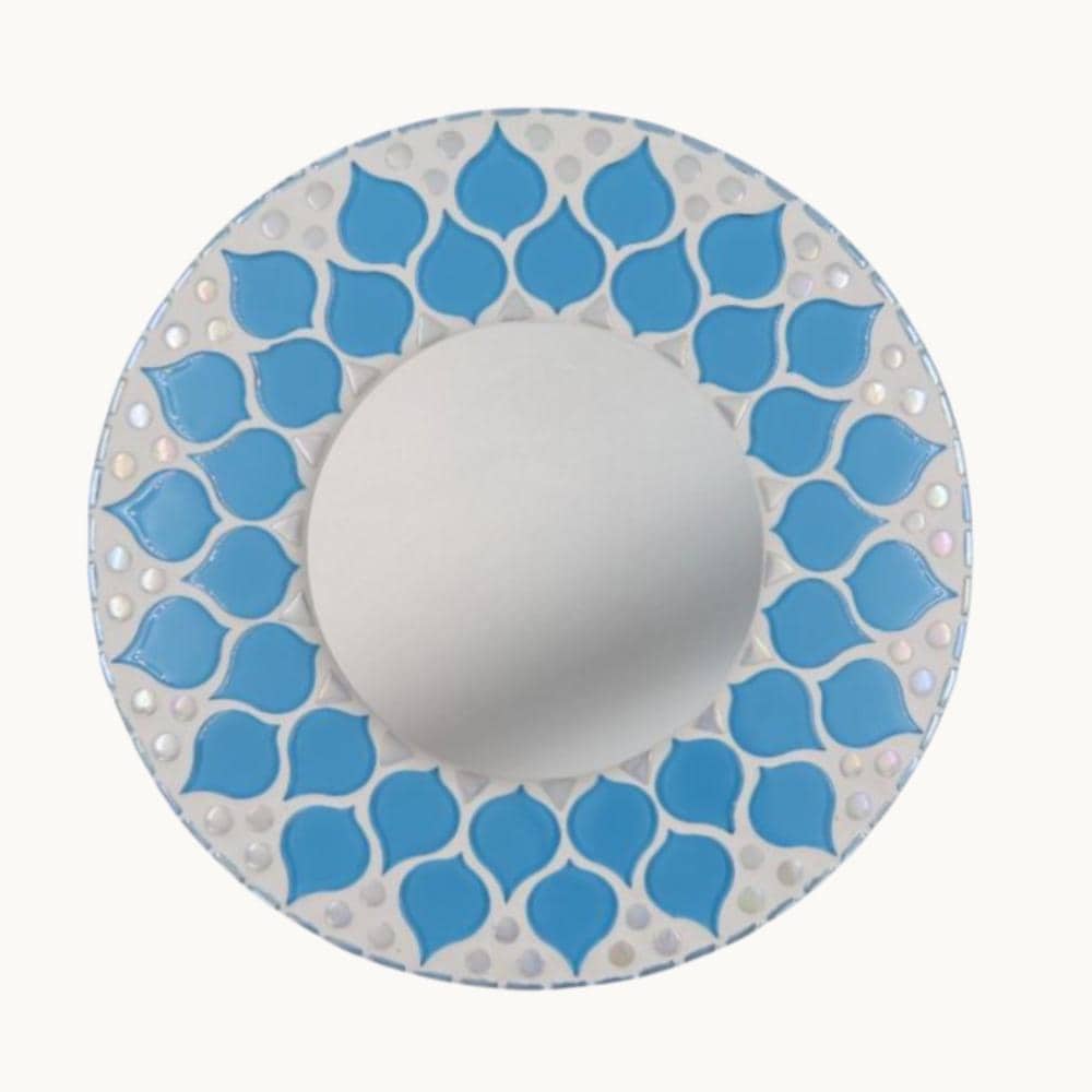 Cornflower Mosaic Mirror Kit – 20cm Geometric Craft Project (No Cutting)