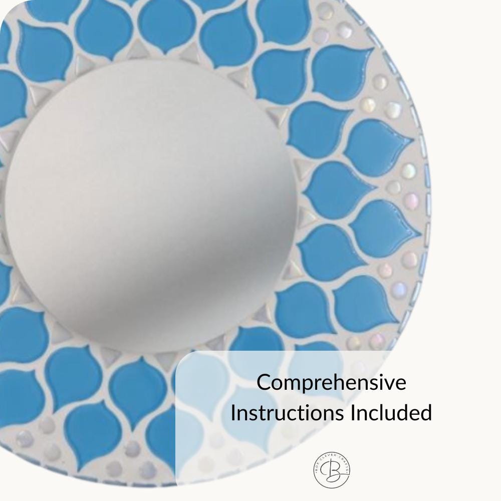 Cornflower Mosaic Mirror Kit – 20cm Geometric Craft Project (No Cutting)