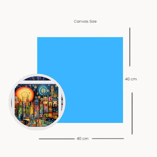 Colourful Enchanted City Diamond Art Kit – 20x20cm Beginner Craft (Diamond Painting)