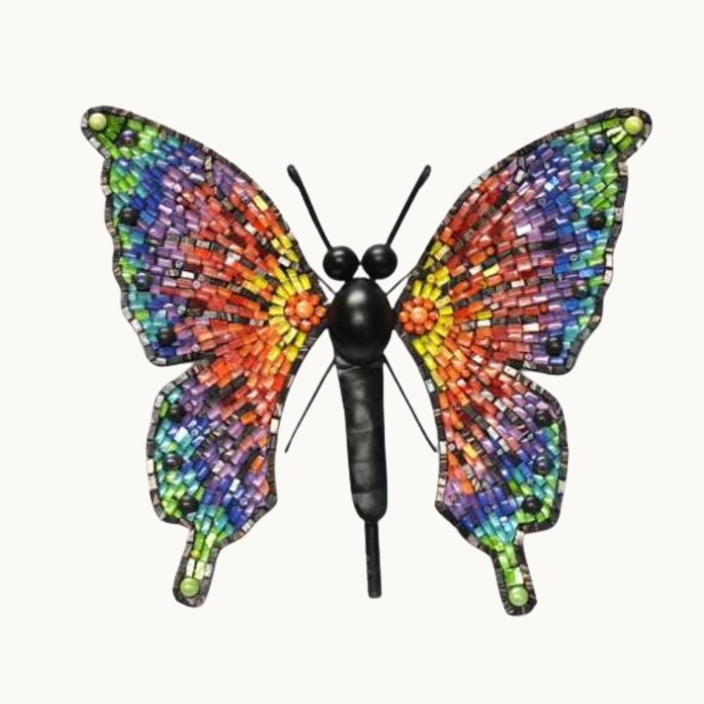 Large Garden Mosaic Monarch Butterfly Kit – Rainbow Colours, Includes Stake