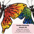 Large Garden Mosaic Monarch Butterfly Kit – Rainbow Colours, Includes Stake