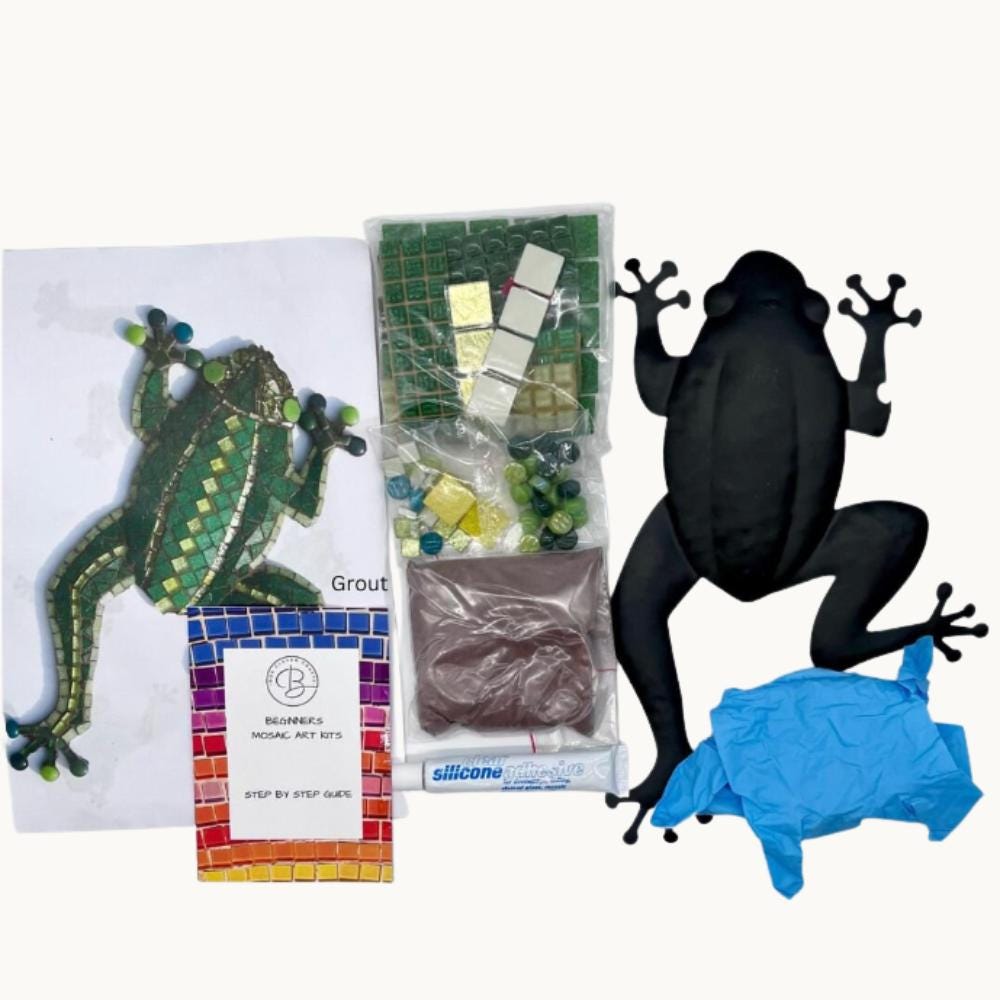 Green Tree Frog Mosaic Kit – Outdoor Garden Decor Craft Project