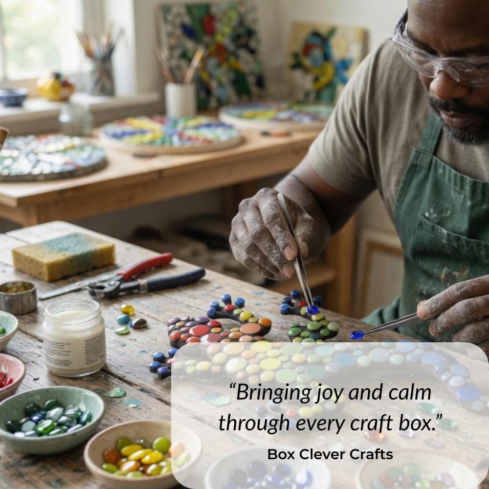 Blue Mosaic Cross Kit – Beginner Friendly, No Cutting Required Art Project