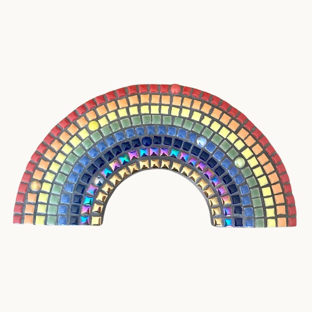 Rainbow Arch Mosaic Kit – Beginner Craft, No Cutting Needed, Home Decor