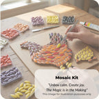 Mosaic Rooster Kit – Beginner Friendly Craft, Recycled Wood Base, Kitchen Decor