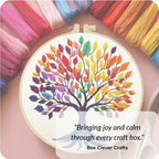 Colourful Tree of Life Embroidery Kit – Beginner Craft Project for Relaxation