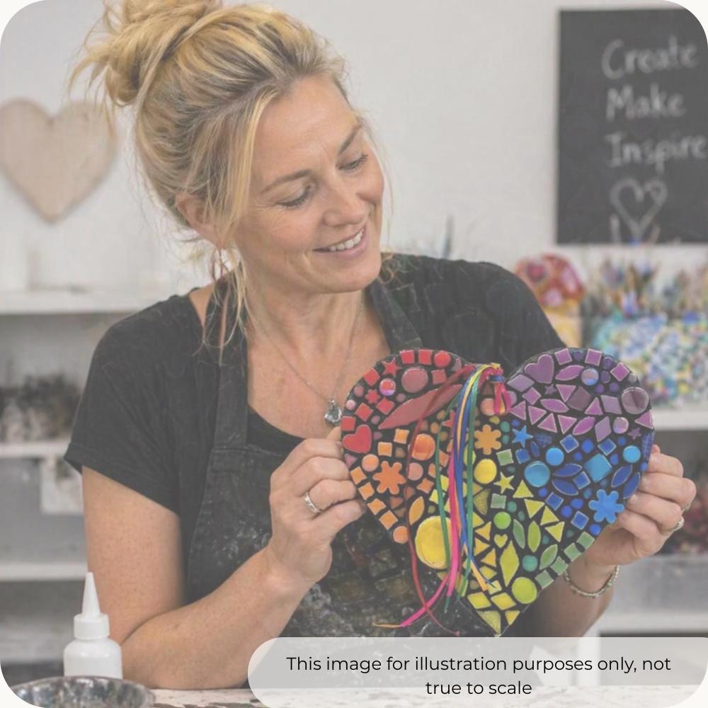 Rainbow Mosaic Heart Kit – Beginner Friendly DIY Craft Box