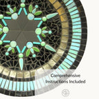 Teal Star Bamboo Dish Mosaic Kit – Modern Mandala Design - Perfect Gift Idea for Craft Lovers - Requires Tile Nippers