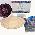 Teal Star Bamboo Dish Mosaic Kit – Modern Mandala Design - Perfect Gift Idea for Craft Lovers - Requires Tile Nippers