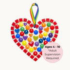 BUNDLE: Rainbow Heart Mosaic Kit – Kids Craft Party Activity, Screen-Free Fun (10 Kits)