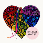 Rainbow Mosaic Heart Kit – Beginner Friendly DIY Craft Box