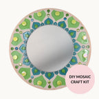 Mandala Mosaic Mirror Kit - Blue Lotus – 30cm Geometric Craft Project (No Cutting)