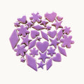 Pretty Purple Ceramic Charm Mix – Hearts, Flowers, Stars & Diamonds for Mosaics 50g Ceramic embellishment for mosaic art