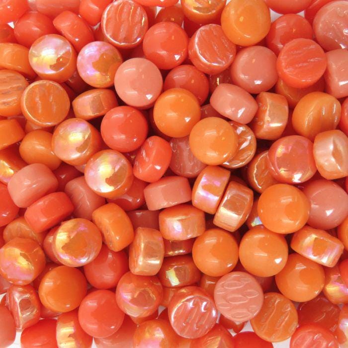 12mm Optic Drops for Mosaic Artwork – Recycled Glass Tiles (50g Pack)