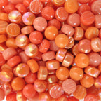 Orange Mix 12mm Optic Drops for Mosaic Artwork – Recycled Glass Tiles (50g Pack)