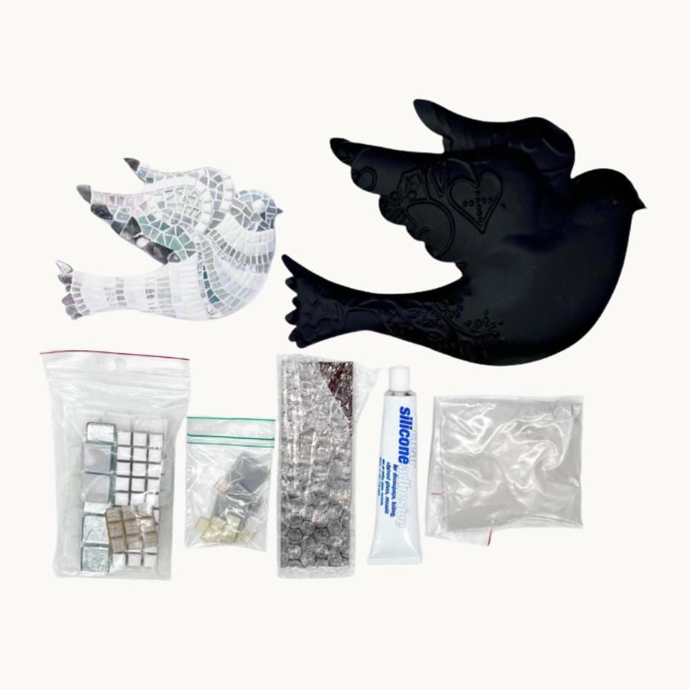 Lonneke’s Dove Mosaic Kit – Elegant Indoor Outdoor Craft Decoration