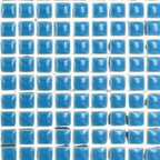 Blue 1cm Square Ceramic Mosaic Tiles – High Gloss, Frost Resistant Craft Supplies