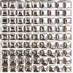 Silver 1cm Square Ceramic Mosaic Tiles – High Gloss, Frost Resistant Craft Supplies