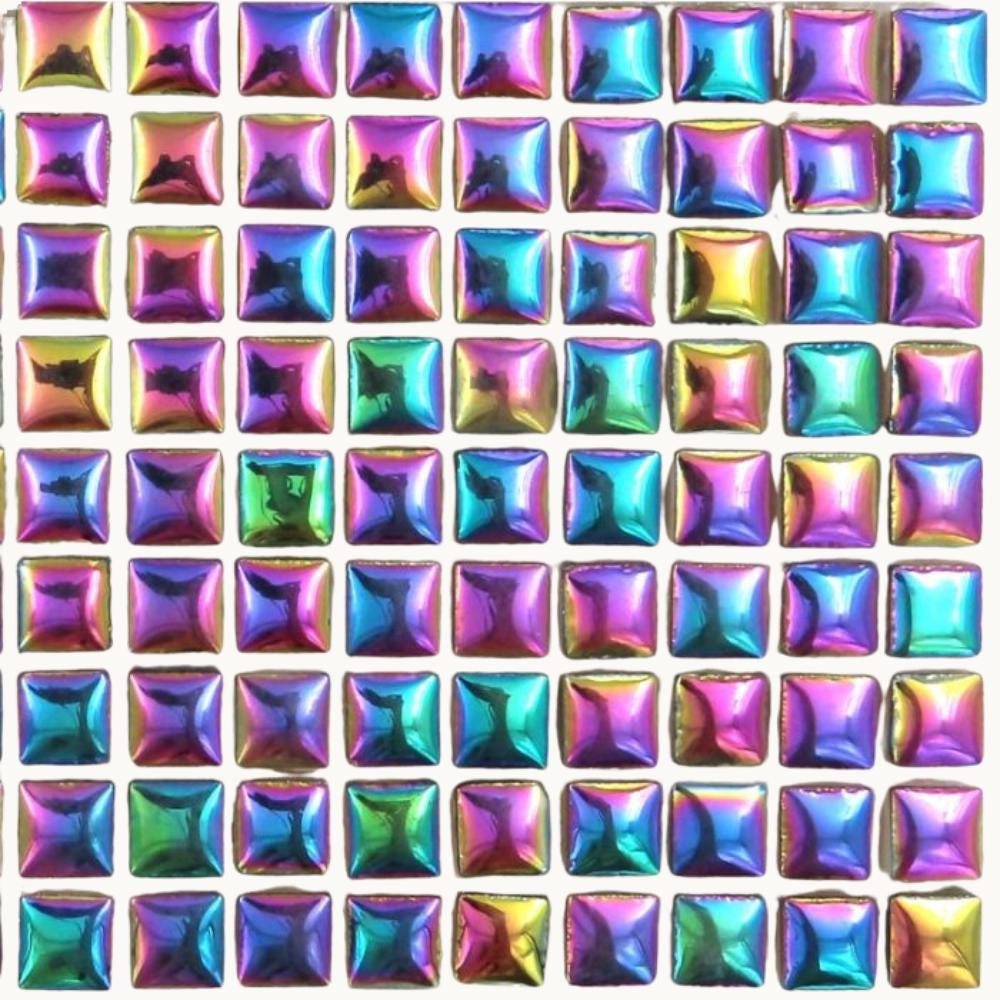 Irridised Purple 1cm Square Ceramic Mosaic Tiles – High Gloss, Frost Resistant Craft Supplies