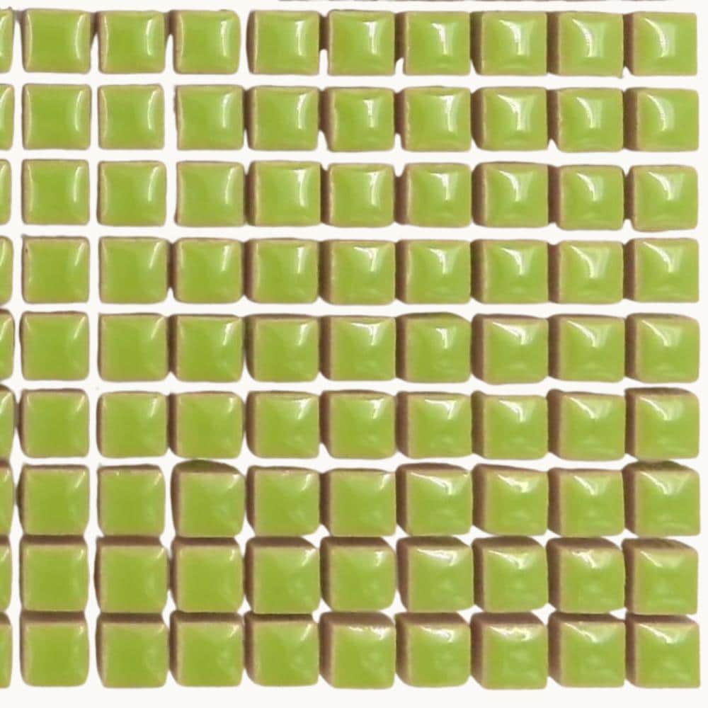 Kiwi 1cm Square Ceramic Mosaic Tiles – High Gloss, Frost Resistant Craft Supplies
