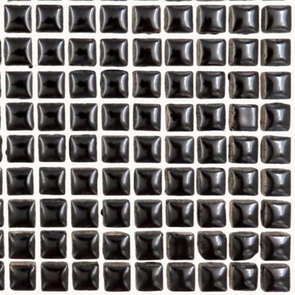 Black 1cm Square Ceramic Mosaic Tiles – High Gloss, Frost Resistant Craft Supplies